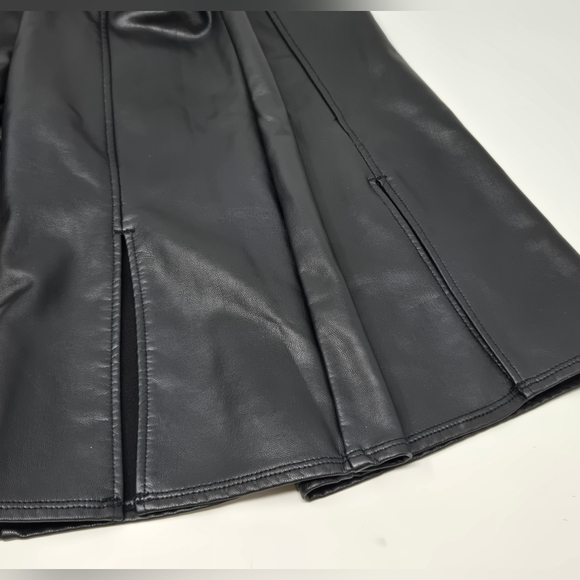 ABERCROMBIE KIDS FAUX LEATHER BLACK PANTS SPLIT CUFF LINED GIRLS YOUTH 9/10 A&F - Picture 10 of 13